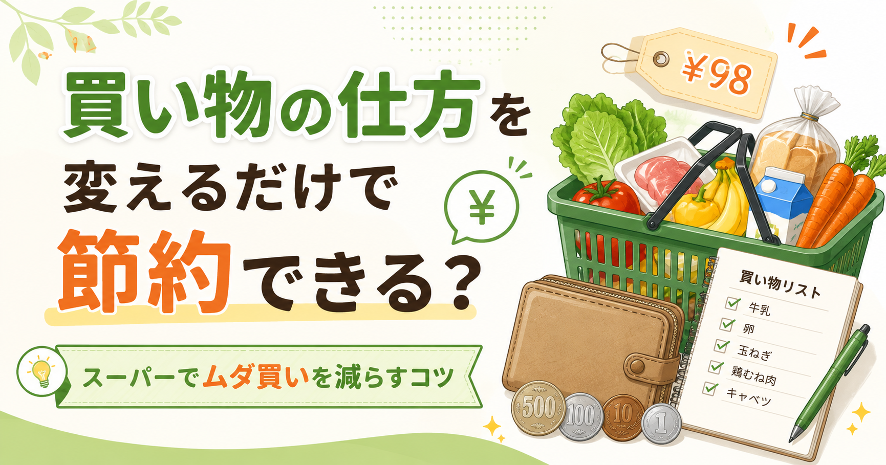 買い物の仕方を変えるだけで節約できる？